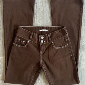 PacSun Low Waisted Flare Jeans Brown
